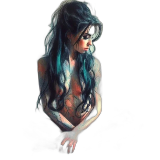 dress, hair, fantasy art, concept art transparent PNG cut-out