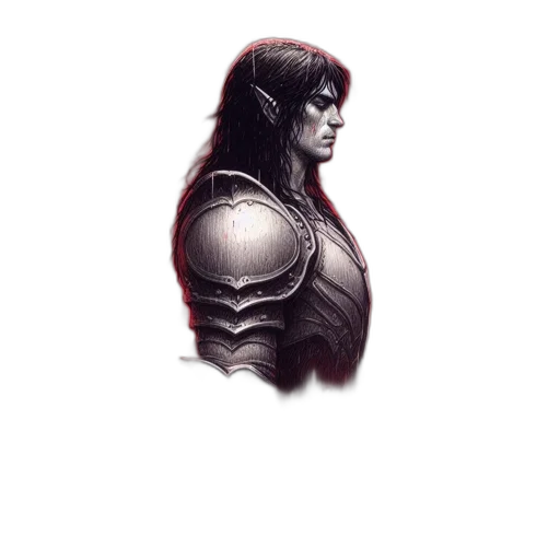 face, sword, dragon, hair transparent PNG cut-out
