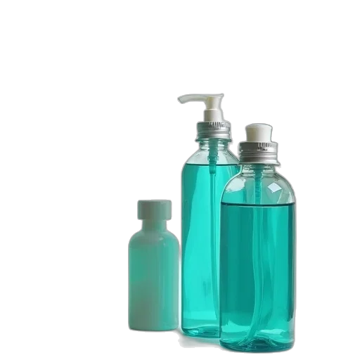 bottle, 3d render, green, shelf transparent PNG cut-out