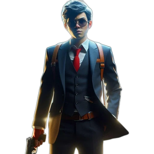 jacket, staff, concept art, 3d render transparent PNG cut-out