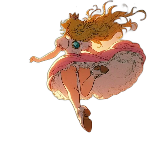 dress, hair, crown, creature transparent PNG cut-out