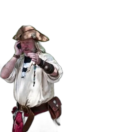 staff, weapon, hat, jacket transparent PNG cut-out