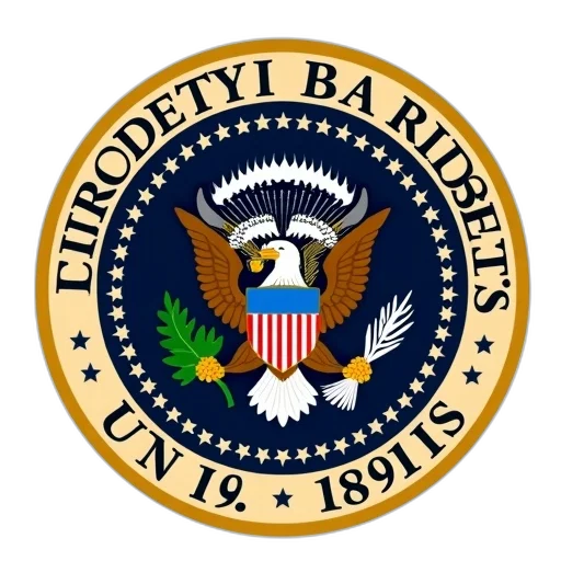 picture, seal, presidential, oval transparent PNG cut-out