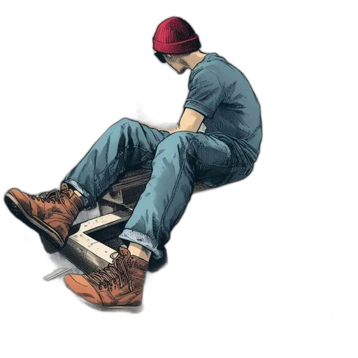 shoes, hat, jacket, staff transparent PNG cut-out