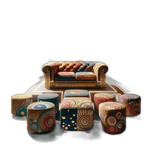 furniture, jewelry, 3d render, photorealistic transparent PNG cut-out