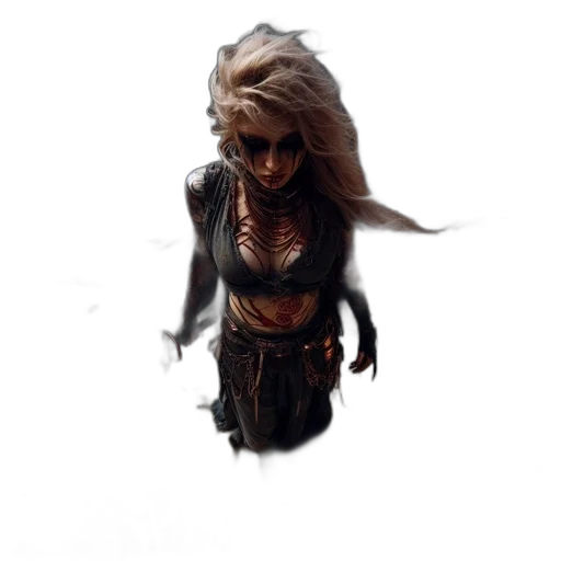 creature, dragon, staff, hair transparent PNG cut-out