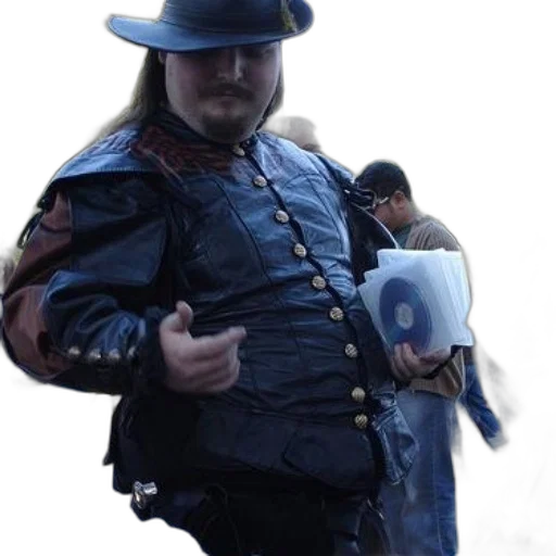 jacket, hat, sword, staff transparent PNG cut-out