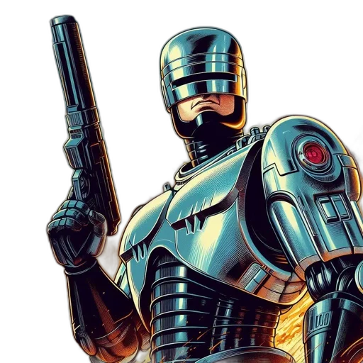 robot, concept art, comic book art, pixel art transparent PNG cut-out
