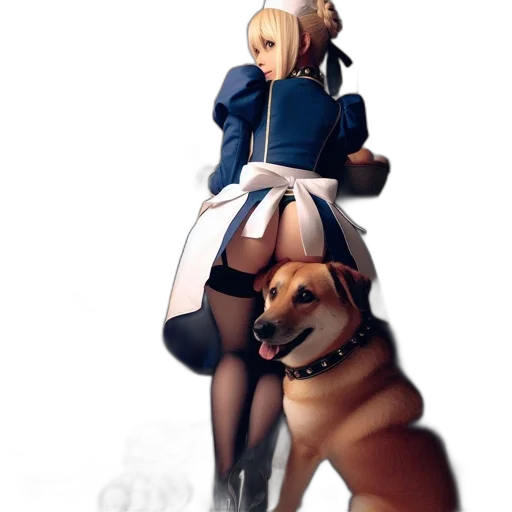 dress, animal, jacket, staff transparent PNG cut-out
