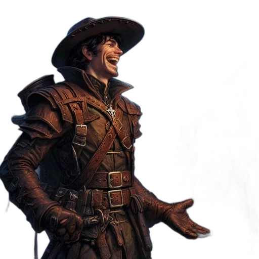 hat, staff, jacket, weapon transparent PNG cut-out