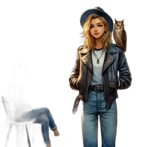 jacket, hat, hair, concept art transparent PNG cut-out