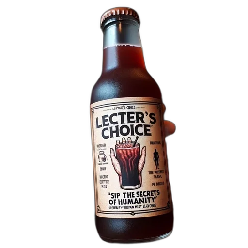 bottle, person, holds, dark-liquid-filled transparent PNG cut-out
