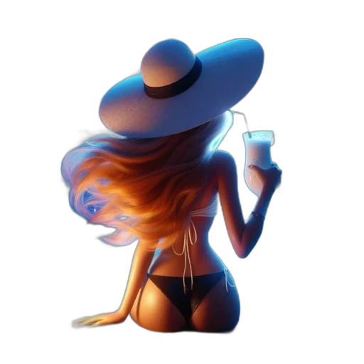 hat, hair, dress, bottle transparent PNG cut-out