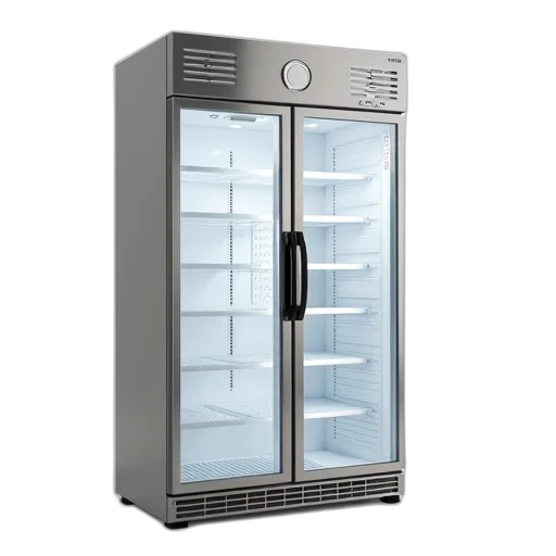 food, stainless, steel, double-door transparent PNG cut-out