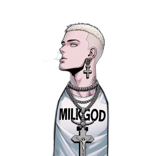 jacket, staff, comic book art, cartoon transparent PNG cut-out