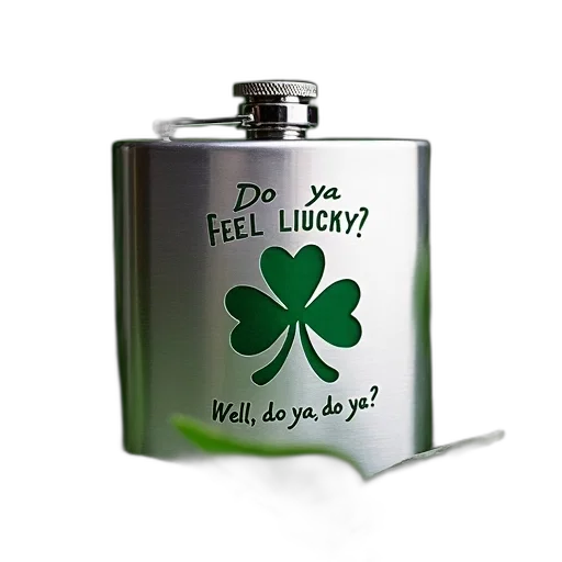 bottle, silver, flask, green transparent PNG cut-out