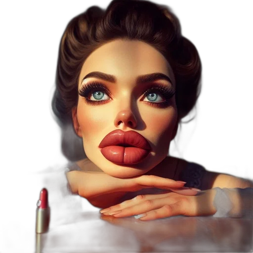 face, photorealistic, concept art, oil painting transparent PNG cut-out
