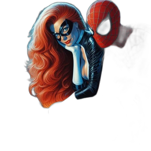 mask, hair, comic book art, concept art transparent PNG cut-out