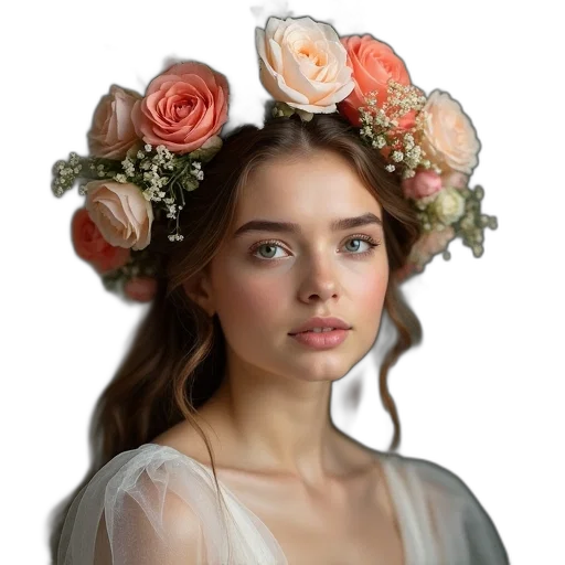 crown, jewelry, face, flower transparent PNG cut-out