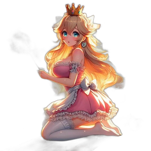 dress, crown, staff, fantasy art transparent PNG cut-out