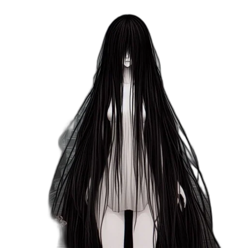 hair, dress, mask, creature transparent PNG cut-out