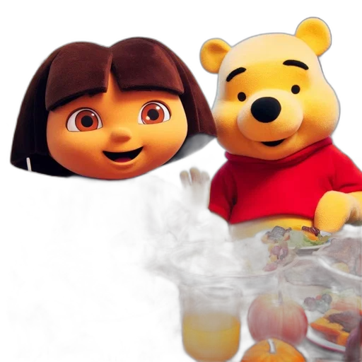 3d render, concept art, dora, winnie transparent PNG cut-out