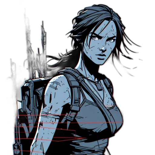 comic book art, concept art, cyberpunk, pixel art transparent PNG cut-out