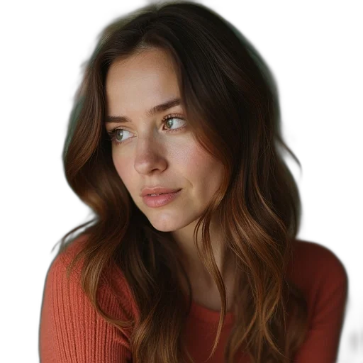 face, hair, staff, dress transparent PNG cut-out