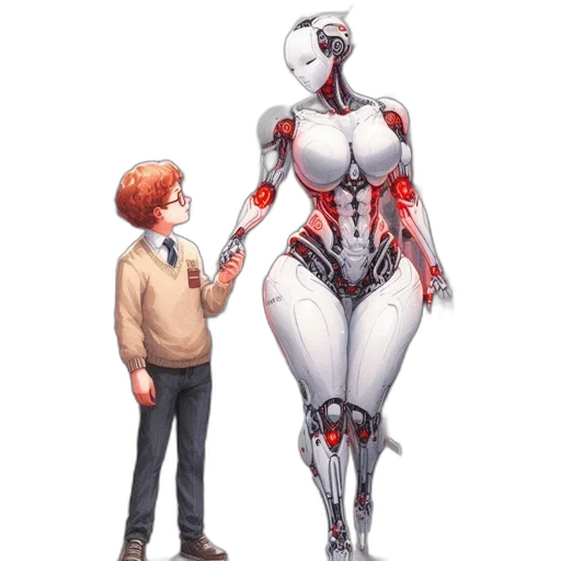 robot, creature, dress, weapon transparent PNG cut-out