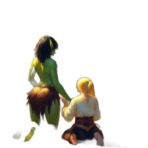 creature, staff, hair, concept art transparent PNG cut-out