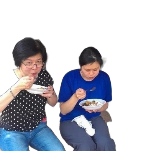 food, fire, two, women transparent PNG cut-out