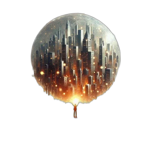 umbrella, building, concept art, 3d render transparent PNG cut-out