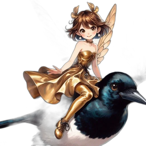 dress, staff, jewelry, animal transparent PNG cut-out