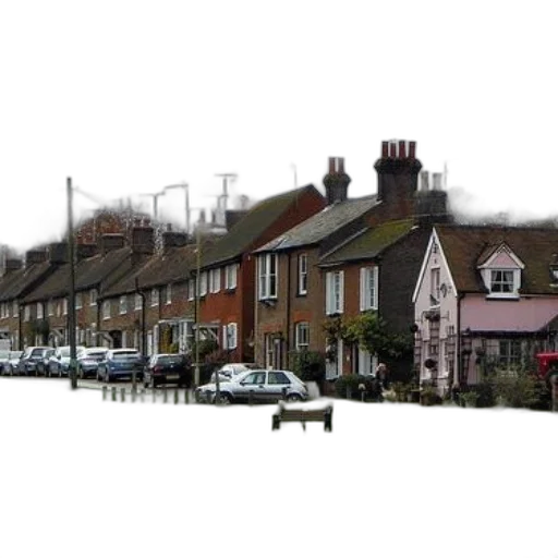 building, photorealistic, city street, picturesque transparent PNG cut-out