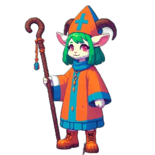 staff, weapon, hat, creature transparent PNG cut-out