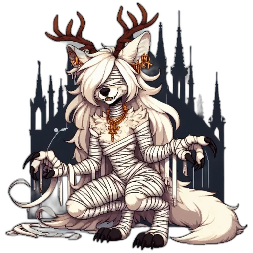 staff, creature, animal, fantasy art transparent PNG cut-out