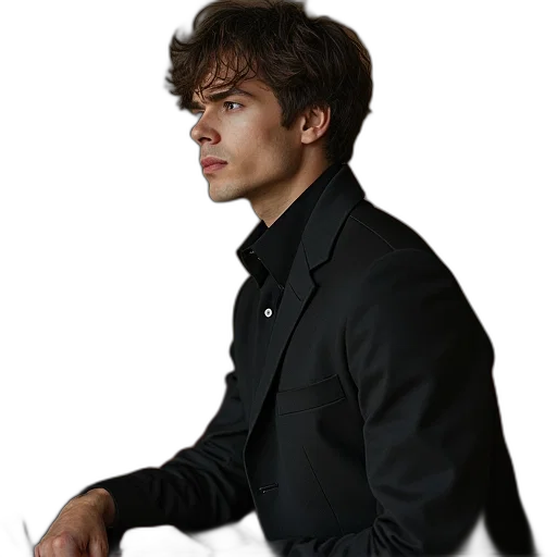 jacket, staff, umbrella, face transparent PNG cut-out