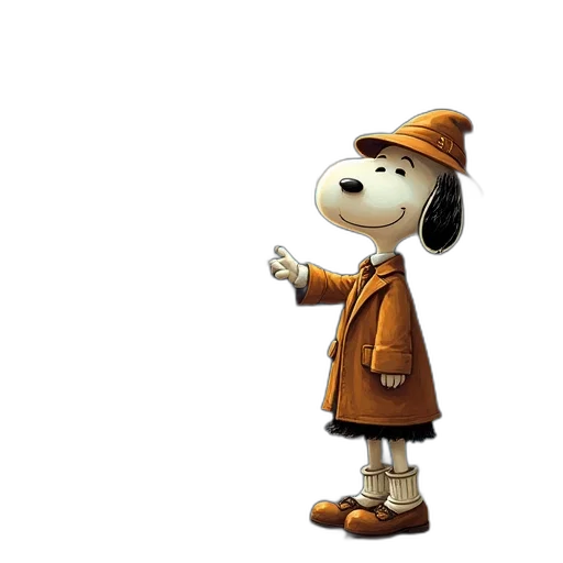hat, staff, jacket, robot transparent PNG cut-out