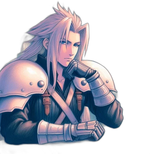 sword, hair, weapon, concept art transparent PNG cut-out