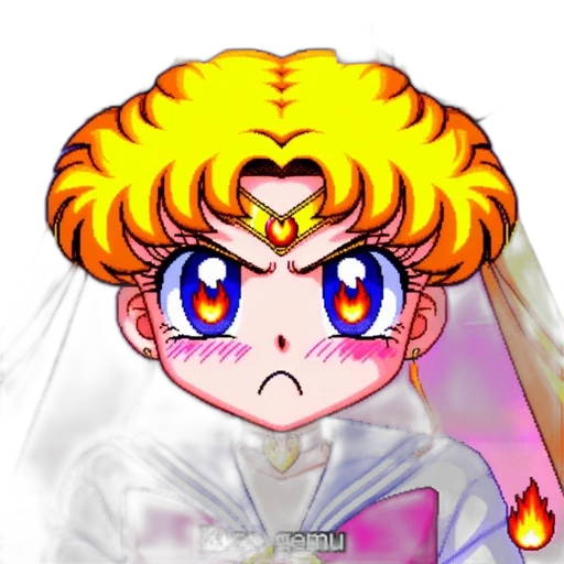 crown, anime, pixel art, cartoon transparent PNG cut-out