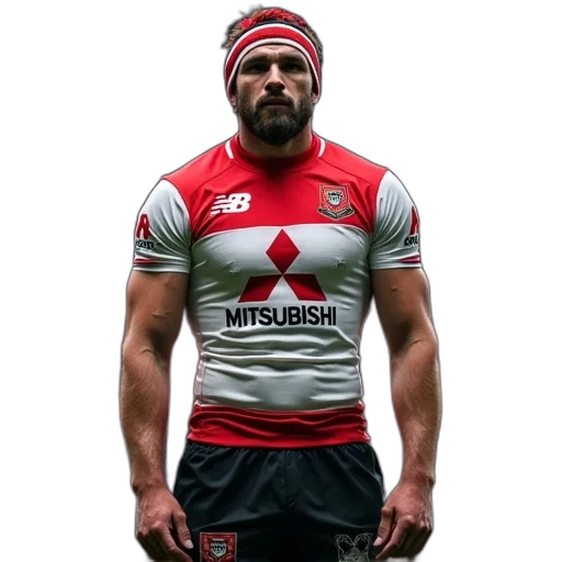 rugby, player, wearing, red transparent PNG cut-out