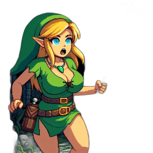 dress, staff, pixel art, fantasy art transparent PNG cut-out