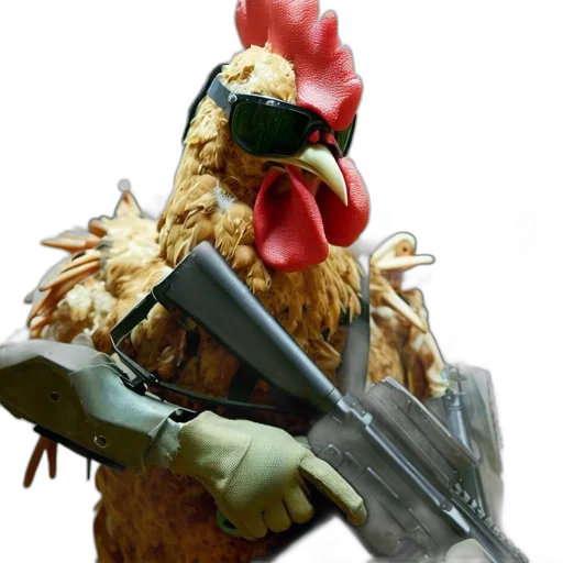 weapon, animal, 3d render, photorealistic transparent PNG cut-out