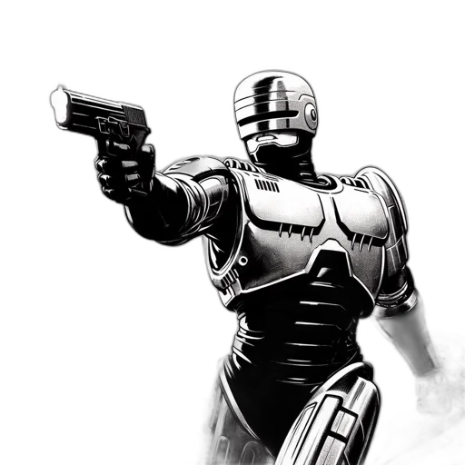 robot, weapon, comic book art, concept art transparent PNG cut-out
