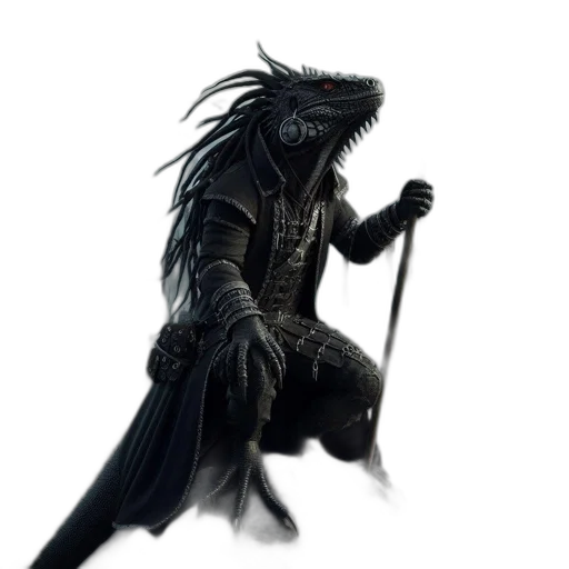 dragon, creature, sword, staff transparent PNG cut-out