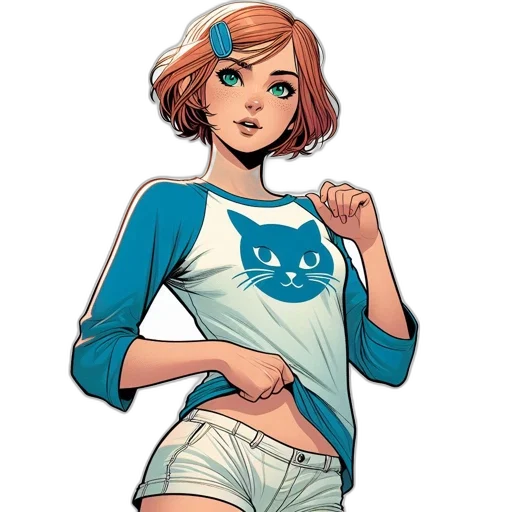 comic book art, concept art, cartoon, pixel art transparent PNG cut-out