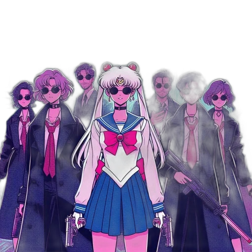 staff, jacket, weapon, anime transparent PNG cut-out