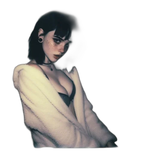 jacket, dress, face, staff transparent PNG cut-out