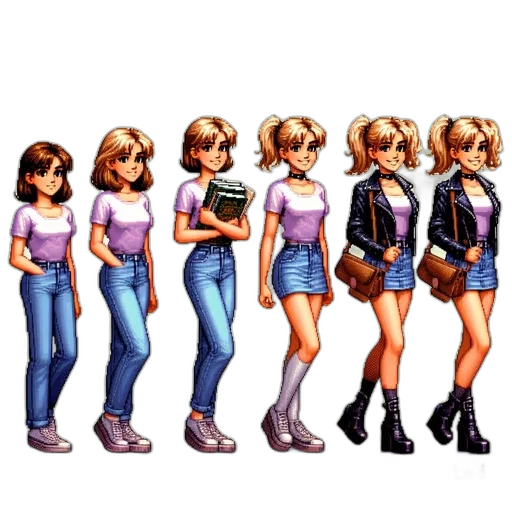 pixel art, vaporwave, concept art, cartoon transparent PNG cut-out
