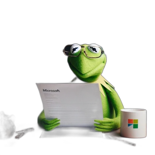 robot, 3d render, kermit, frog transparent PNG cut-out